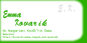 emma kovarik business card